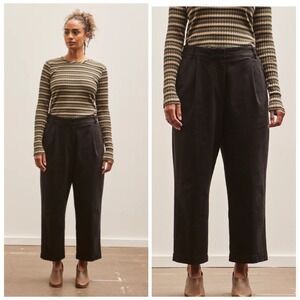 NWT YMC New York Market Pleated Crop Leg Trousers M Black
